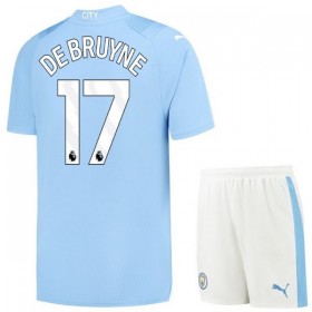 Camisola Manchester City 2023-24 K. De Bruyne 17 Criança 1º Equipamento Manga Curta